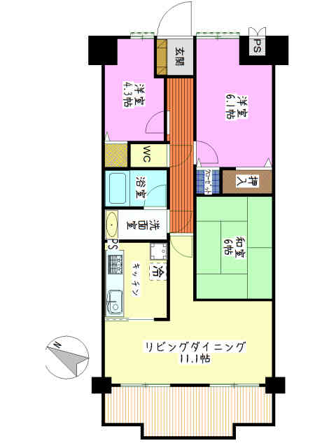 ルネ古河若葉　間取り図